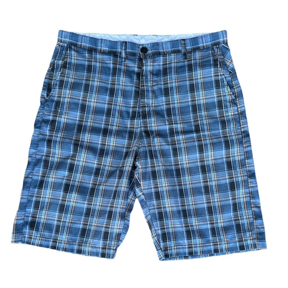 Silverpoint Men’s shorts checkered 38W Blue lightweight cotton-blend - Picture 1 of 4